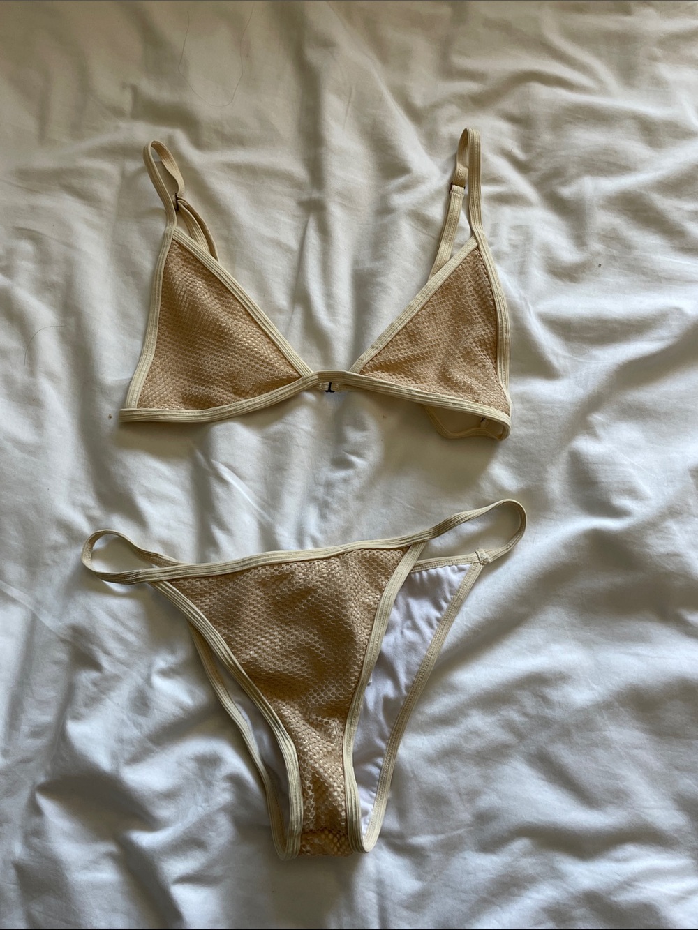 One Teaspoon White Bikini Swim Set S